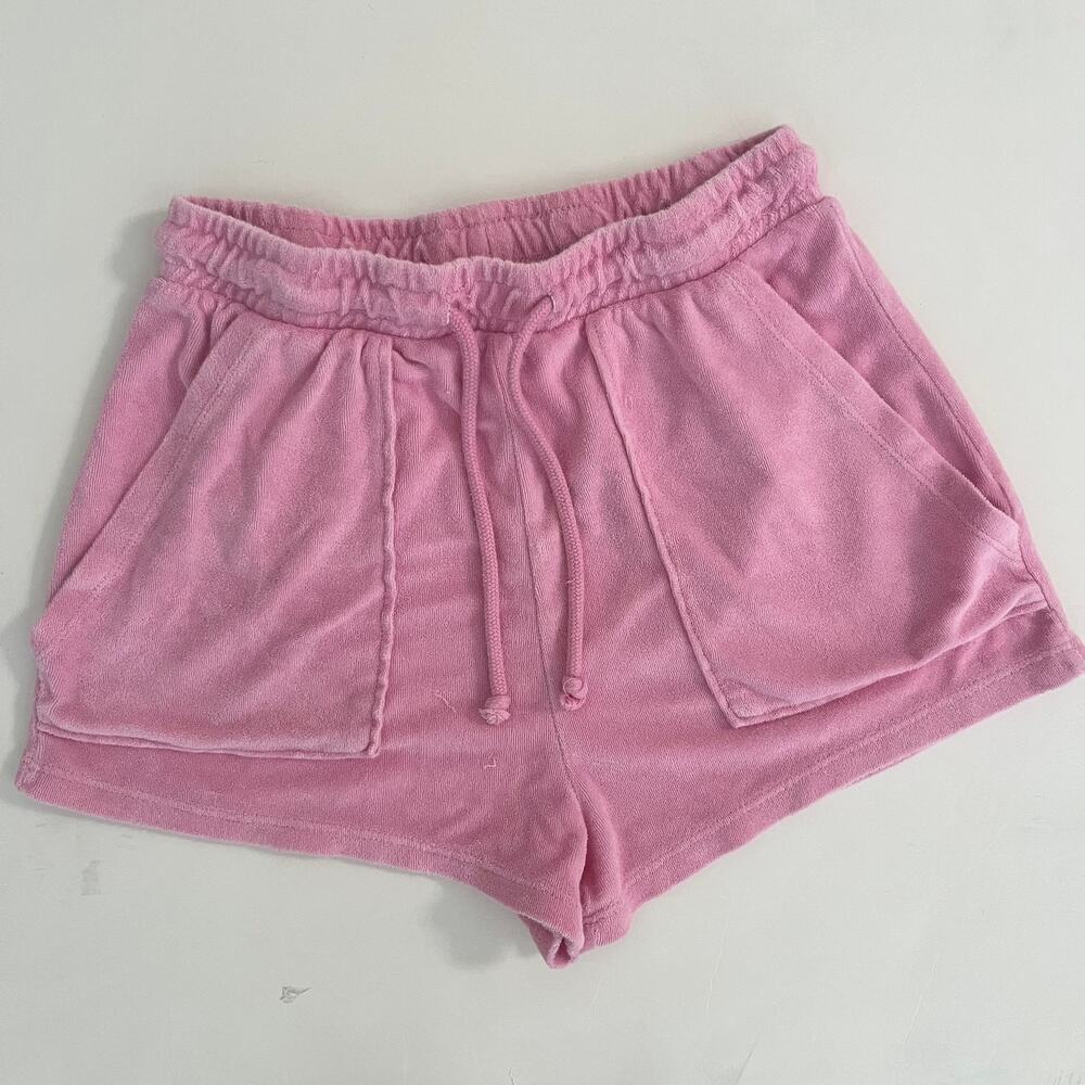 ZARA Pink Terry Cloth Lounge Shorts - Size Small